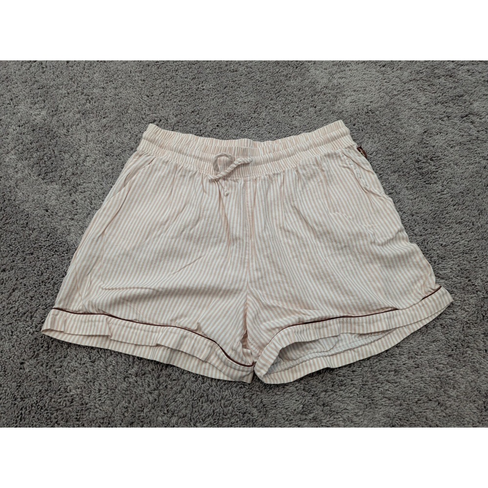 Magnolia Shorts Womens XXL Elastic Waist Pull On Drawstring‎ Pink Striped Boho
